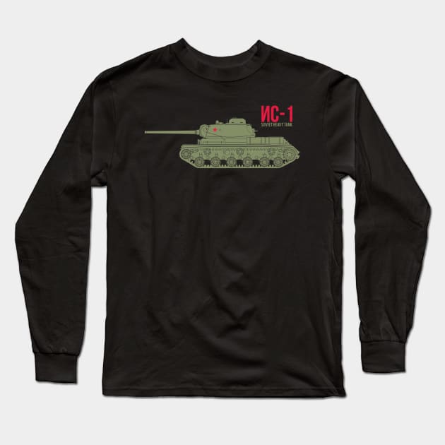 Soviet Heavy Tank IS-1 Long Sleeve T-Shirt by FAawRay